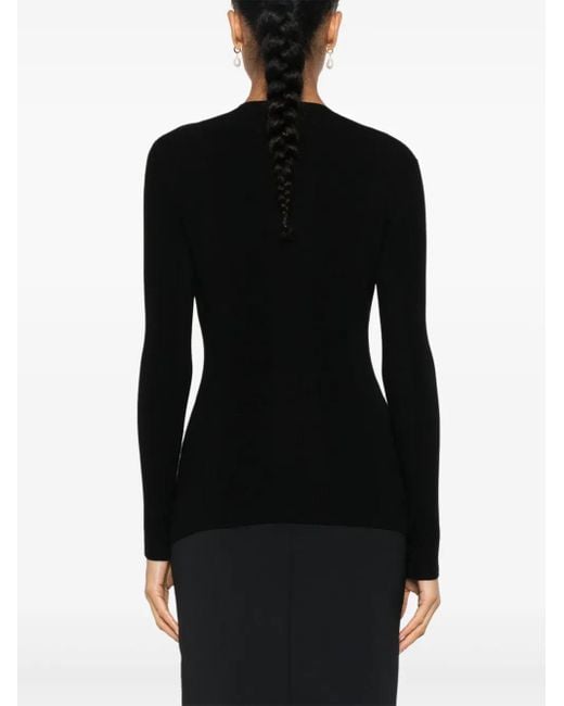 Elisabetta Franchi Black Logo-Embroidered Jumper