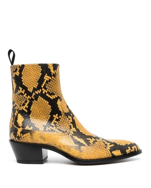 Bally Natural Snakeskin-print Leather Boots for men