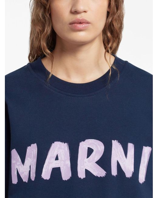 Marni Blue Sweatshirt mit Logo-Print