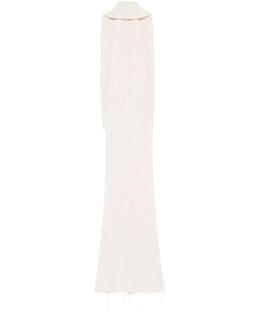 Robe En Maille Nervurée À Coupe Longue AYA MUSE en coloris White
