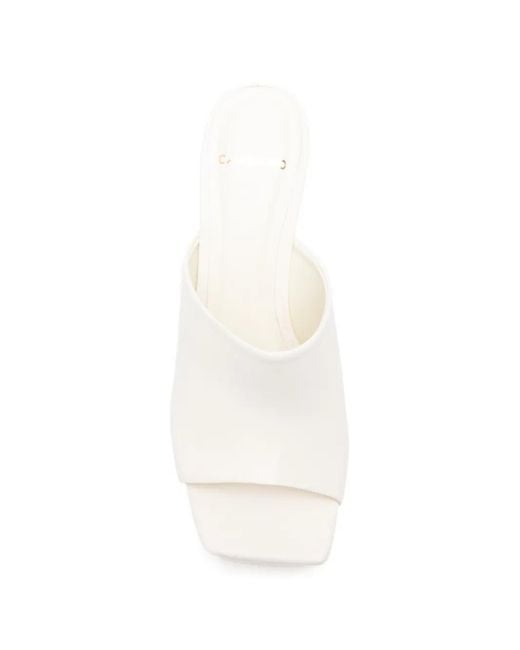 Carrano White Platform Mules