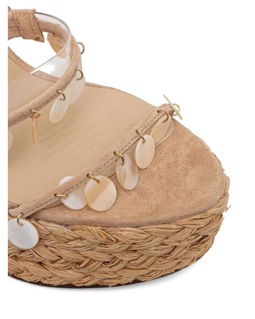 Naked Wolfe Metallic 130Mm Fantastic Shell-Embellished Raffia Platform Espadrilles