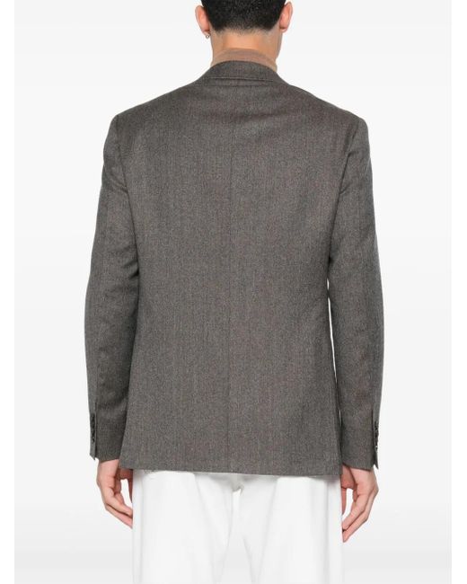 Canali Gray Mélange-Effect Blazer for men