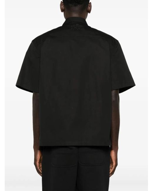 Off-White c/o Virgil Abloh Black Bookish Summer Poplin Short Sleeve Shirt for men