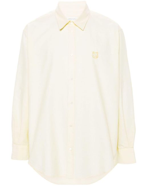Chemise en coton à logo brodé Maison Kitsuné pour homme en coloris White