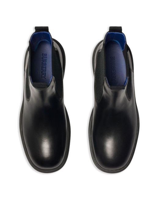 Burberry Black Chelsea-Boots mit runder Kappe