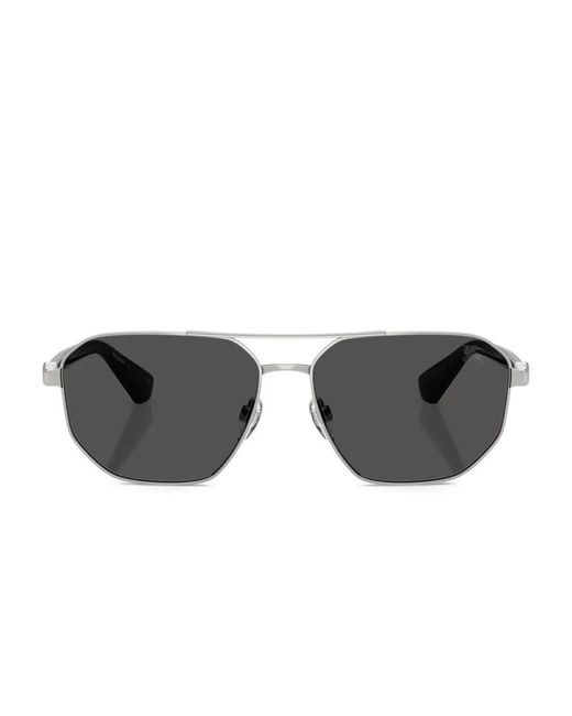 Burberry Gray Geometric-Frame Sunglasses for men