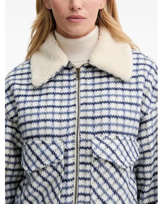 Levi's Blue '90S Check Faux-Fur Jacket