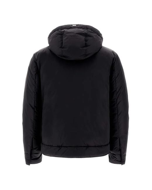 Herno Black Hooded Padded Jacket for men