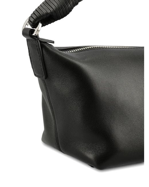 Loewe Black Mini Cala Woven-Handle Leather Shoulder Bag