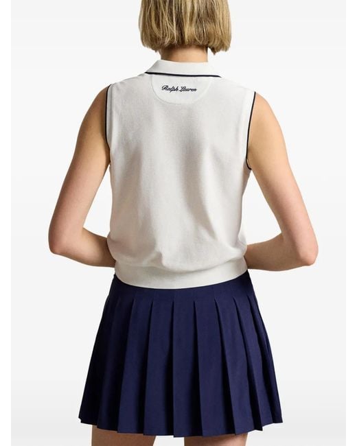 Polo Ralph Lauren White Wimbledon Sleeveless Polo Shirt