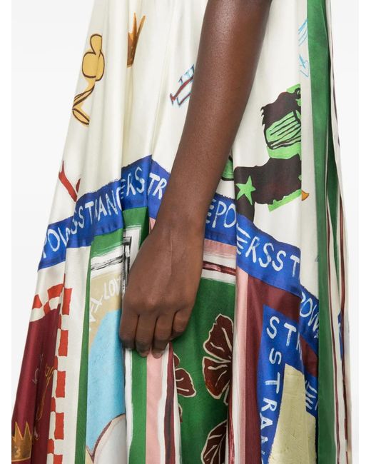 ALÉMAIS White Tangible Love Handkerchief-Hem Midi Dress