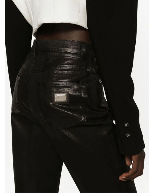 Dolce & Gabbana Black Grace Coated Skinny Jeans