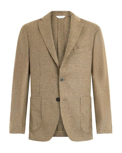 Blazer a cuadros con dos botones Boglioli de hombre de color Natural