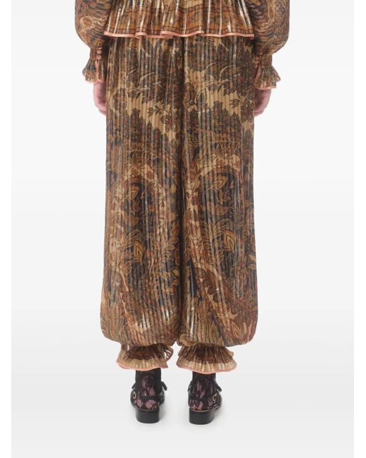 Valentino Garavani Natural Voyage Imaginaire-Print Balloon Trousers