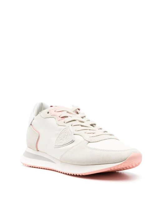 Philippe Model White Logo-Patch Sneakers