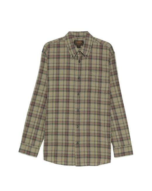 Filson Green Plaid Buttoned Shirt for men