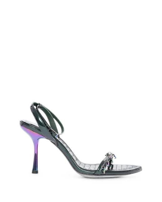 DIESEL White D-Vina Iridescent-Heel Sandals