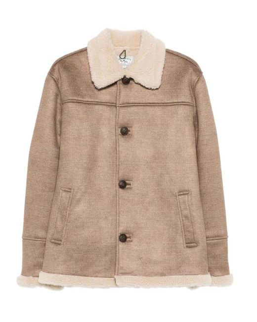 Mc2 Saint Barth Natural Shearling Collar Coat for men