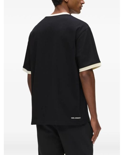 Karl Lagerfeld Black Ikon Circle Logo T-Shirt for men
