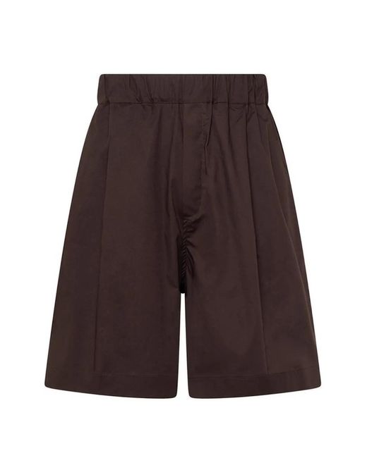 Laneus Purple Elasticated-Waist Patch-Pocket Bermuda Shorts for men