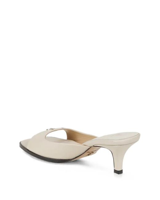 Patrizia Pepe White Logo-Plaque Sandals