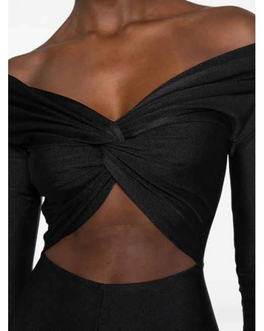 ANDAMANE Black Twist-Detail Cut-Out Jumpsuit