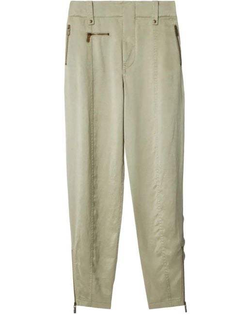 Burberry Green Lyocell Tailored Trousers