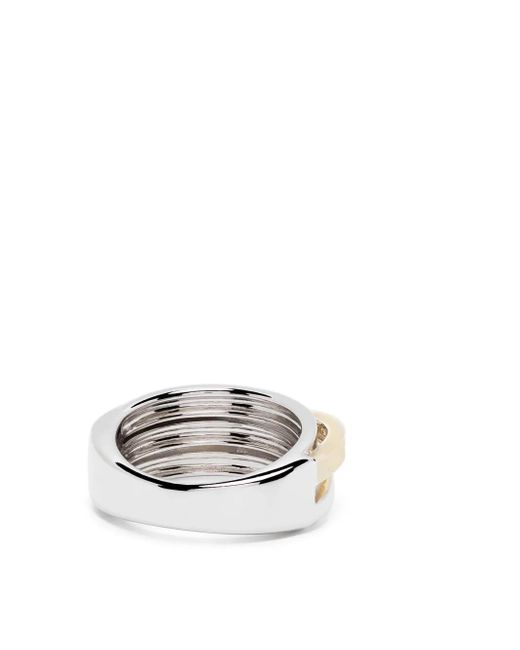 Tom Wood White 9K And Sterling Orb Slim Duo Ring