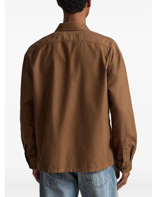 Polo Ralph Lauren Brown Surchemise Zippée À Logo Pony Brodé for men