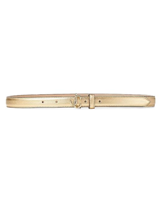 Jimmy Choo White Helina Logo-Buckle Belt