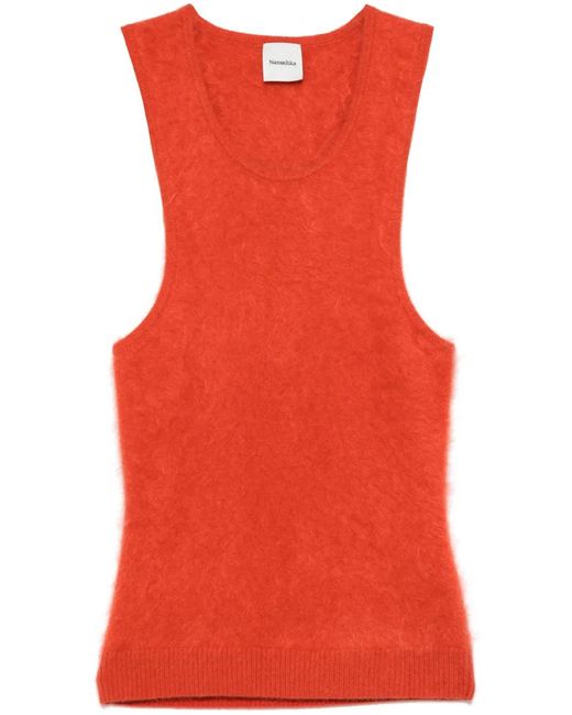 Nanushka Red Débardeur En Maille À Effet Brossé
