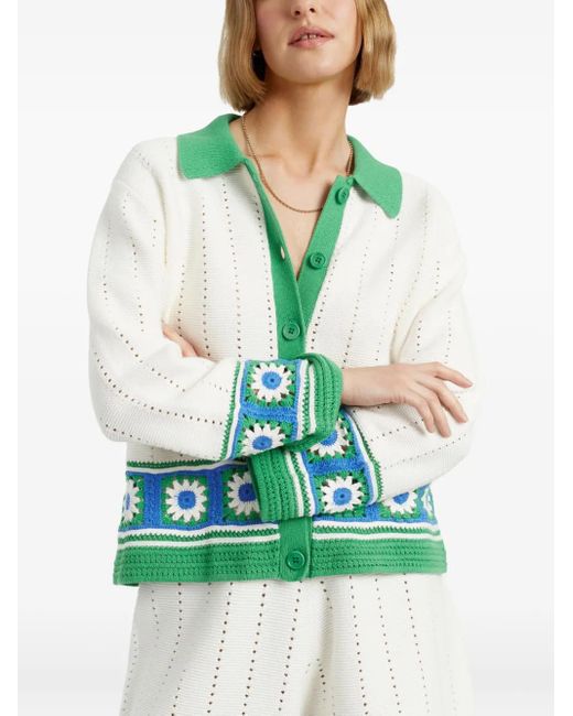 Chinti & Parker Green Crochet-Knit Shirt