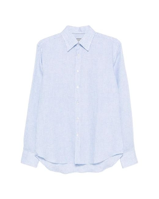 Camisa A Cuadros Gingham Canali de hombre de color White