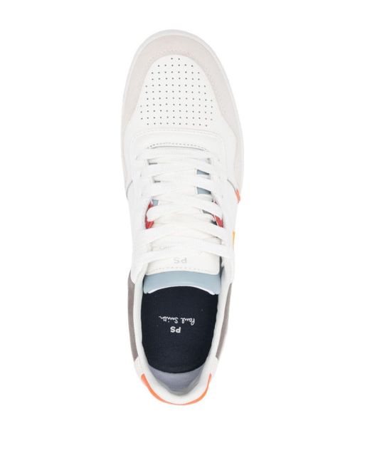 PS by Paul Smith White Panelled Leather Sneakers for men