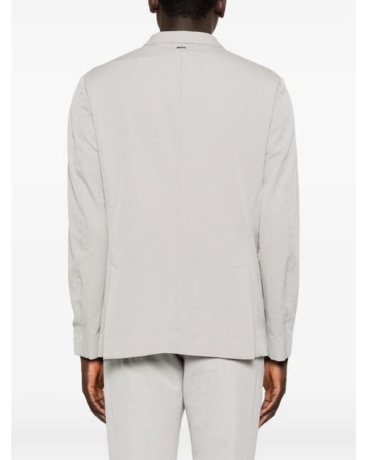 Herno White Buttoned Textured Blazer for men