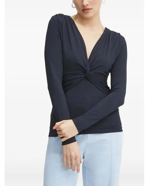 Boss Vネック トップ Blue