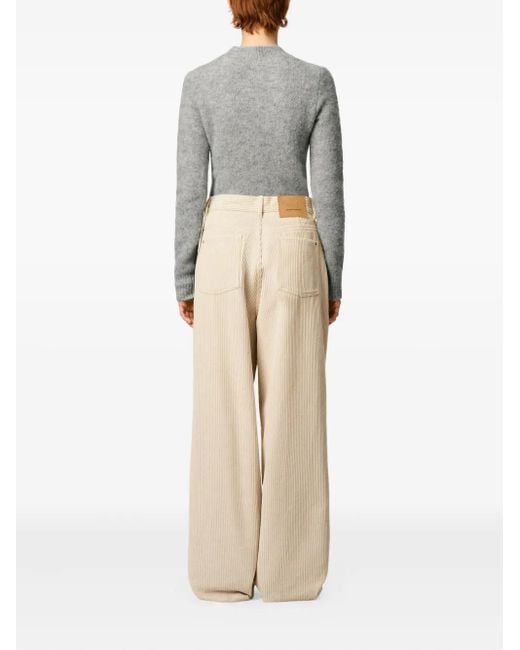 Pantalones anchos de algodón AMI de color Natural