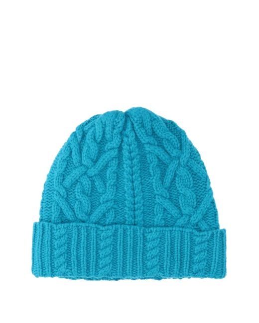 Aspesi Blue Cable-Knit Beanie