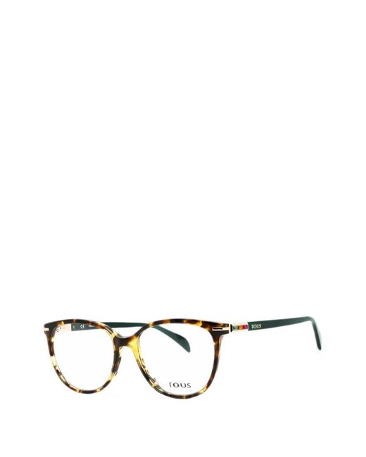Tous Black Tortoiseshell-Effect Oval-Frame Glasses