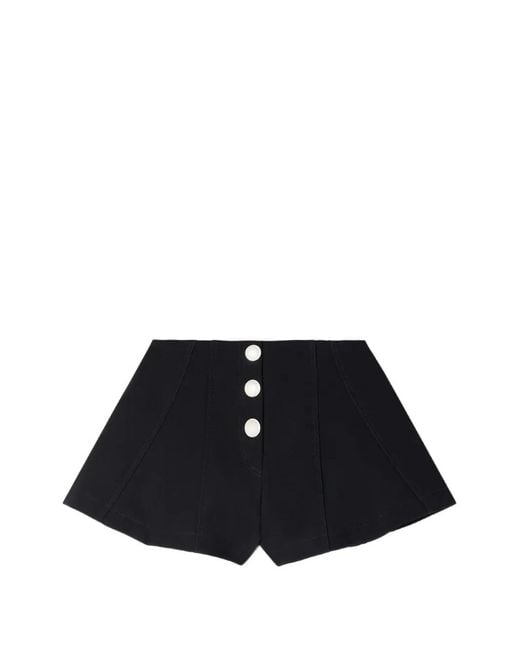 Sandro Black Press-Stud Flared Shorts