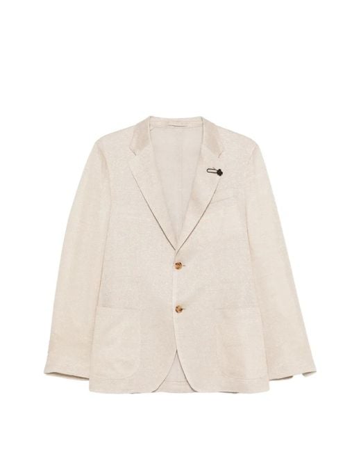 Lardini White Single-Breasted Blazer for men
