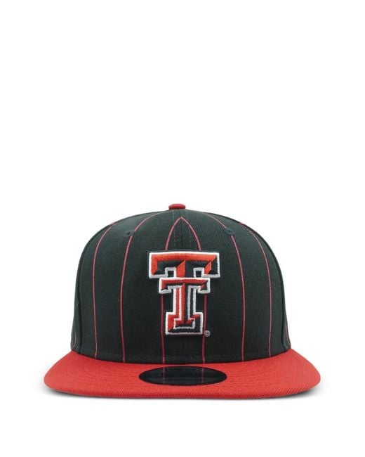 KTZ Red 9Fifty Texas Tech Raiders Pinstriped Snapback Hat for men