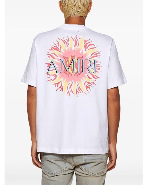Amiri White Sun Cotton T-Shirt for men