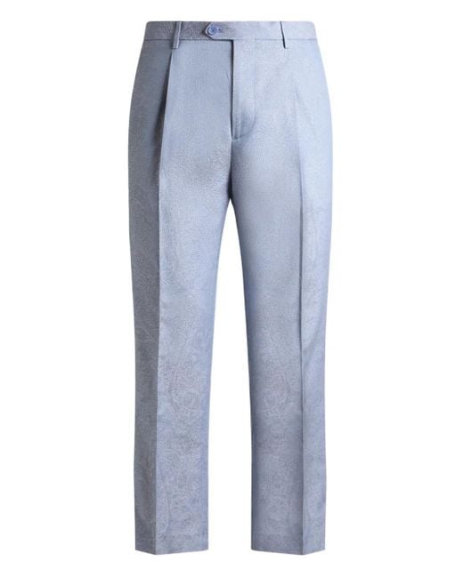 メンズ Etro ペイズリージャカード パンツ Blue