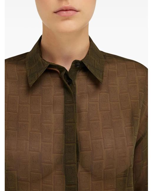 Ferragamo Green Monogram Shirt