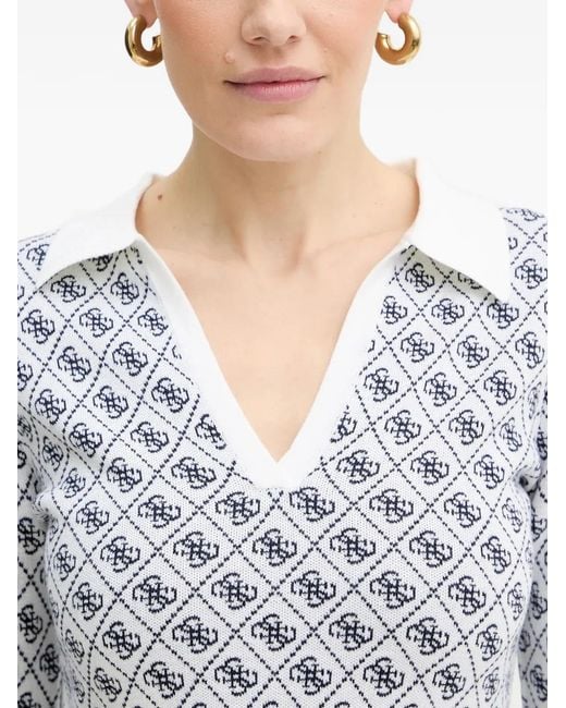 Guess Gray Monogram V-neck mini dress