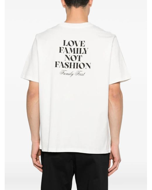 FAMILY FIRST White Lettering T-Shirt for men