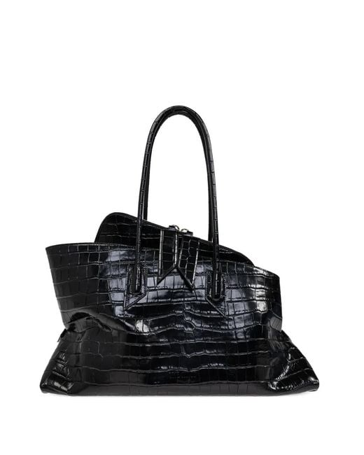The Attico Black 'La Passeggiata Medium' Tote Bag