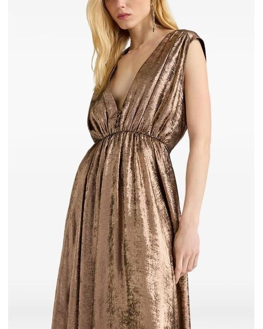 Momoní Natural Ysla Laminated Sleeveless Maxi Dress